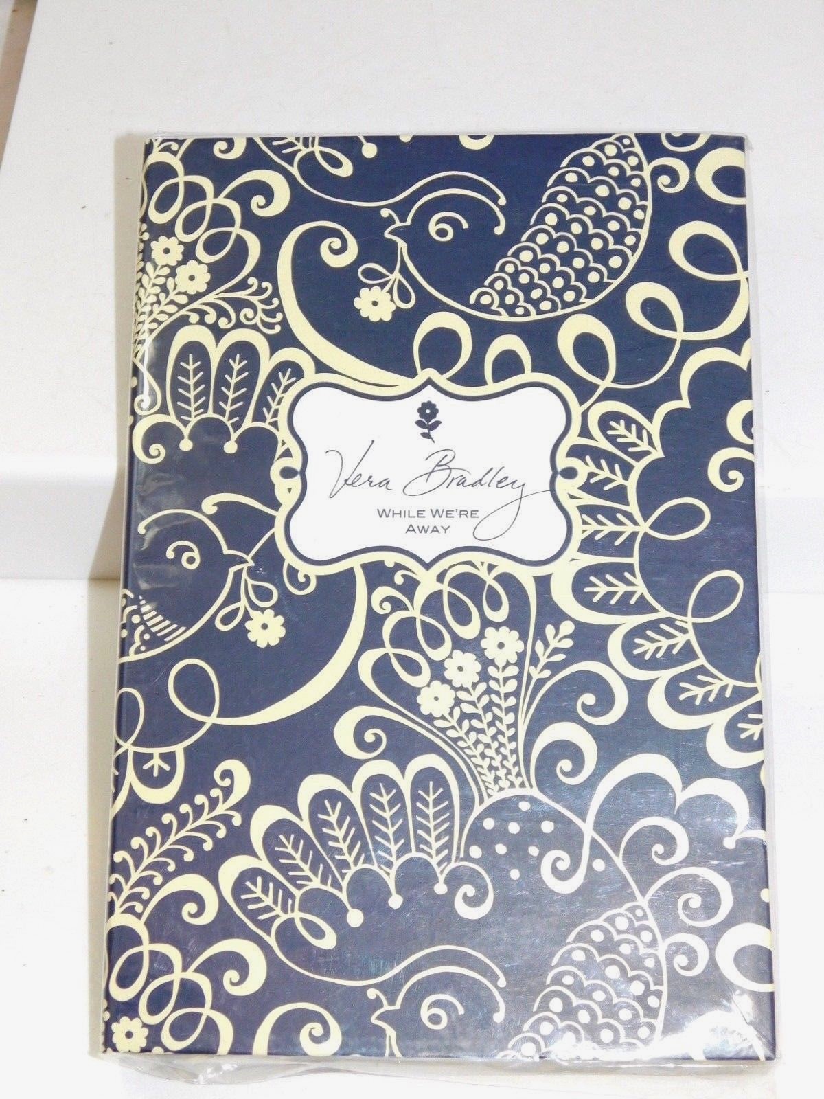 Vera Bradley While We're Away Note Pad Babysitter's Book Twirly Birds Navy Blue