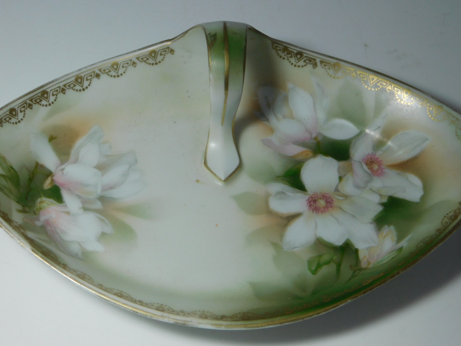 Royal Vienna? RS Germany MW Co Handpainted  Flowers Candy / Nut Dish