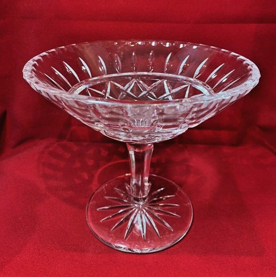 NWT 'Galway Irish Crystal' Hand Cut Compote 24% Lead Crystal Home Decoration