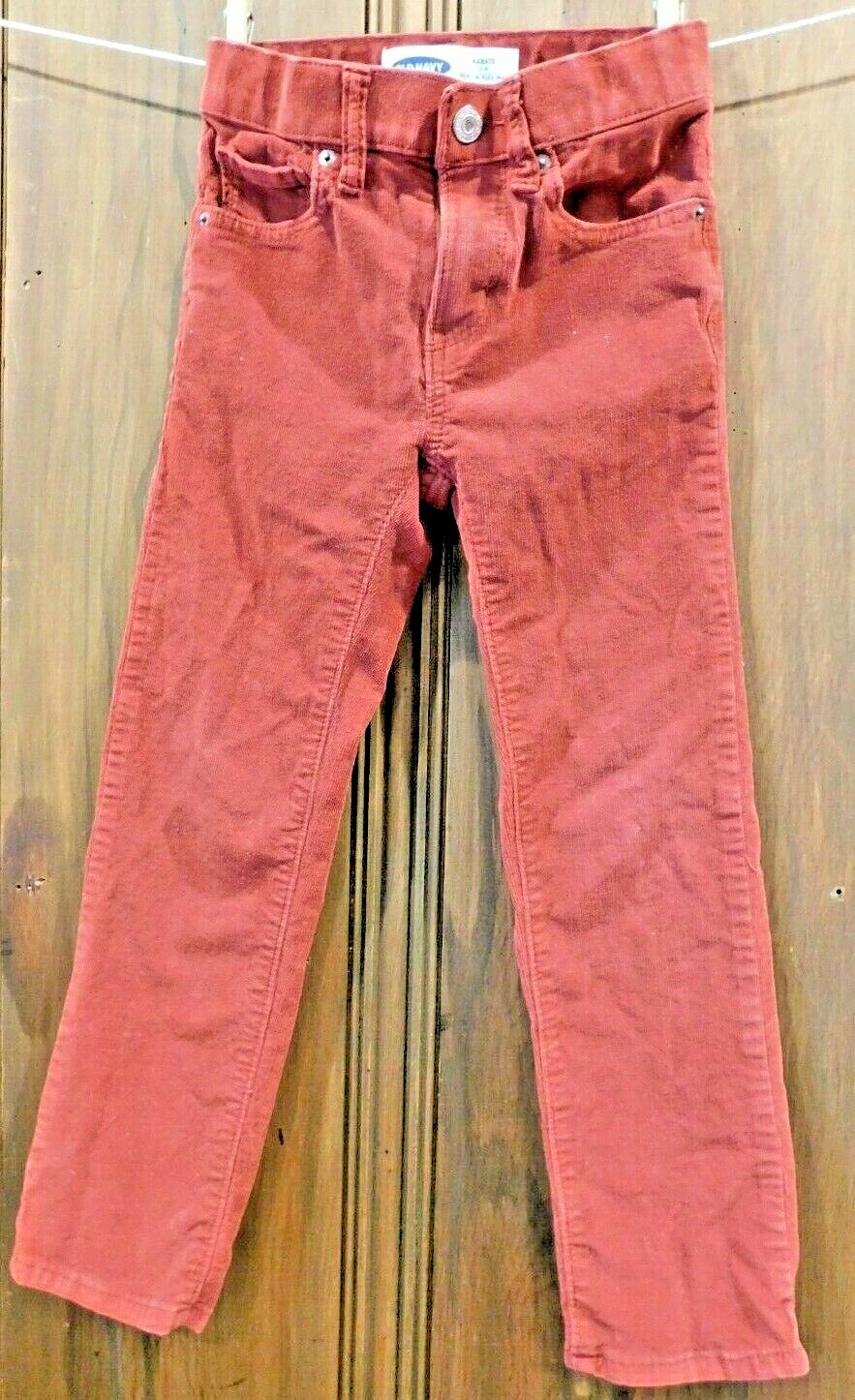 Old Navy Boys Size 6 Terracotta Color Corduroy Karate Slim Built-in Flex Max