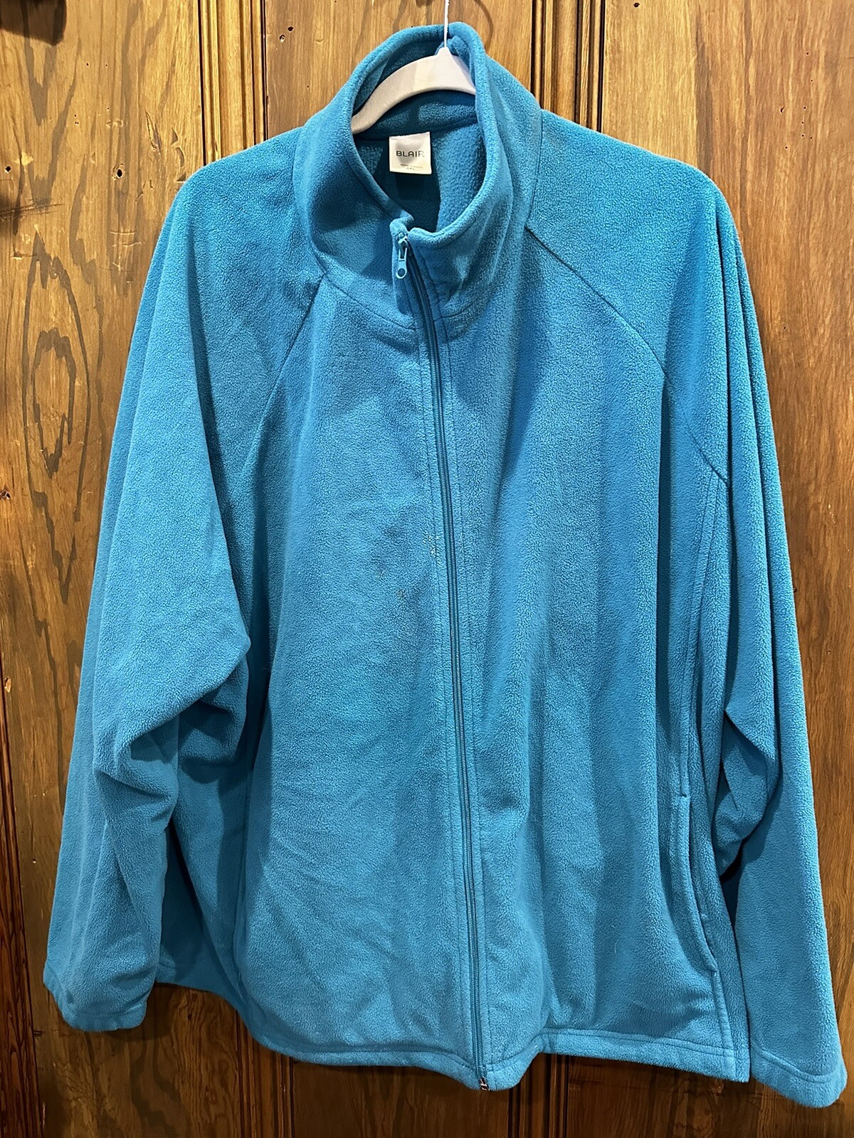 Men's Blair Full Zip Activewear Fleece Sweatshirt Blue Turquoise Pockets Sz 3XL