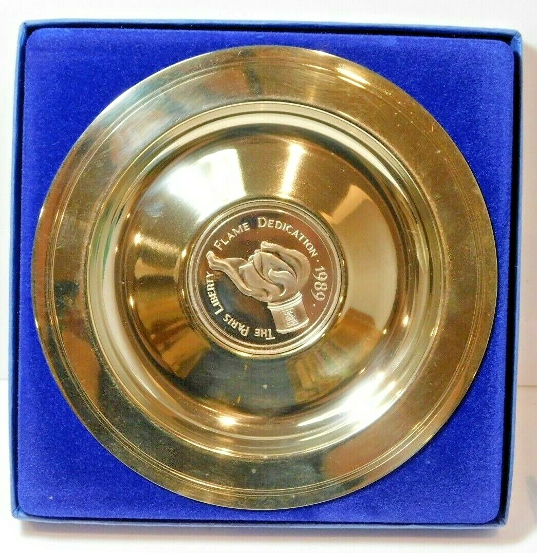 NIB Paris Liberty Flame Dedication 1989 Vintage Commemorative Souvenir Plate