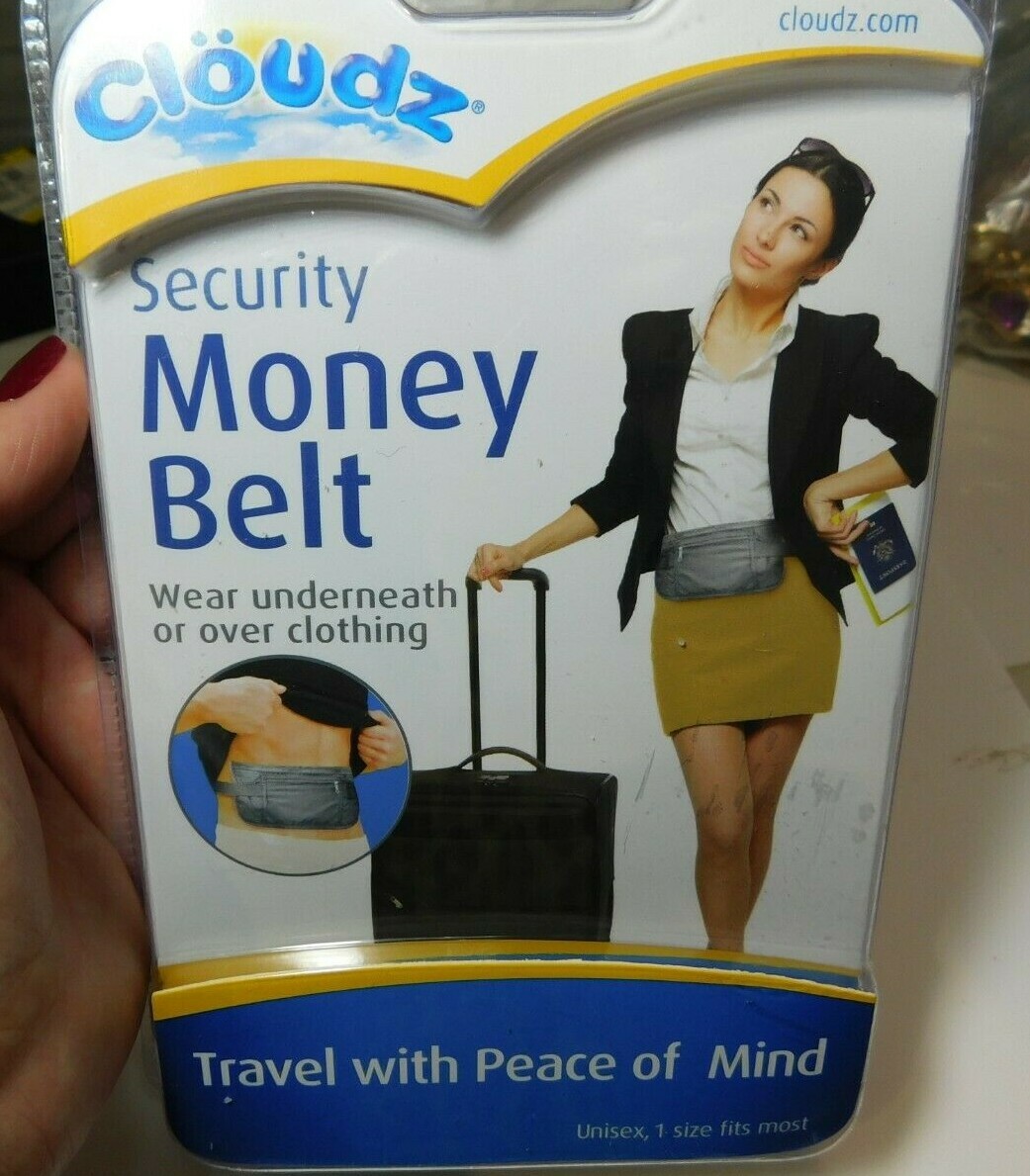 NWT CLOUDZ Travel Security Money Belt Underneath Over Clothing