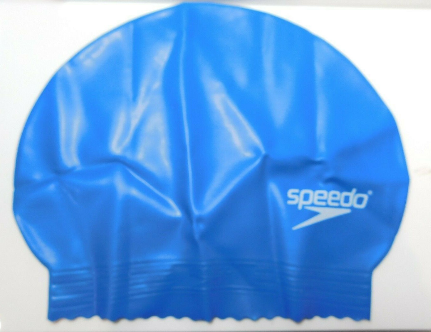 SPEEDO Bue Latex Swim Cap Optimum UV Protetion Anti-Roll Edge