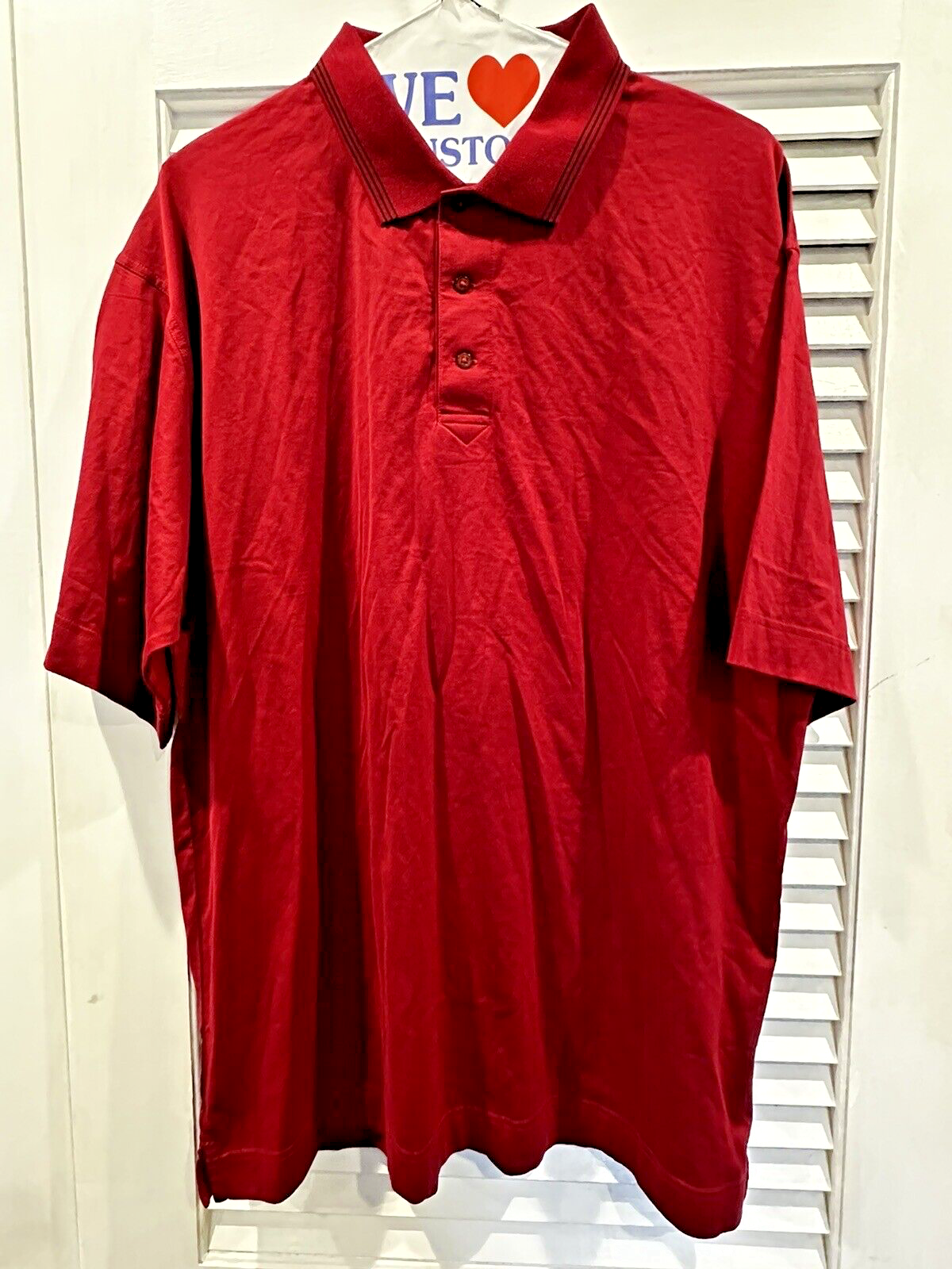 Mens Cutter & Buck Red Shirt Short Sleeve Bottom Size XXL Comfy Cotton