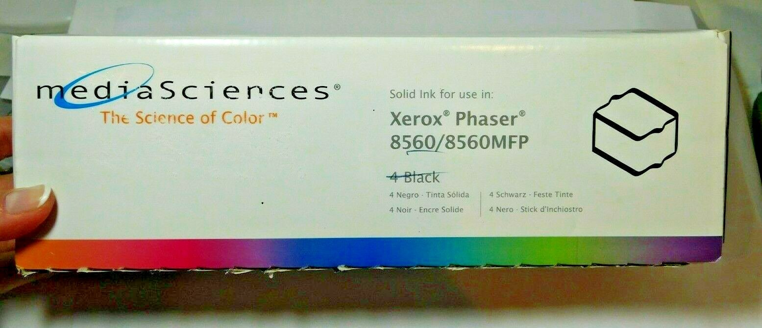 NIB Media Sciences Xerox Phaser 8560/8560MFP 4 Black Solid Ink MS856K4