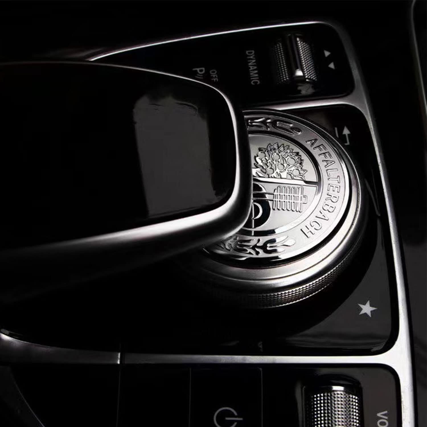 3d mercedes amg emblem tree logo sticker Silver metal multimedia control 47 mm